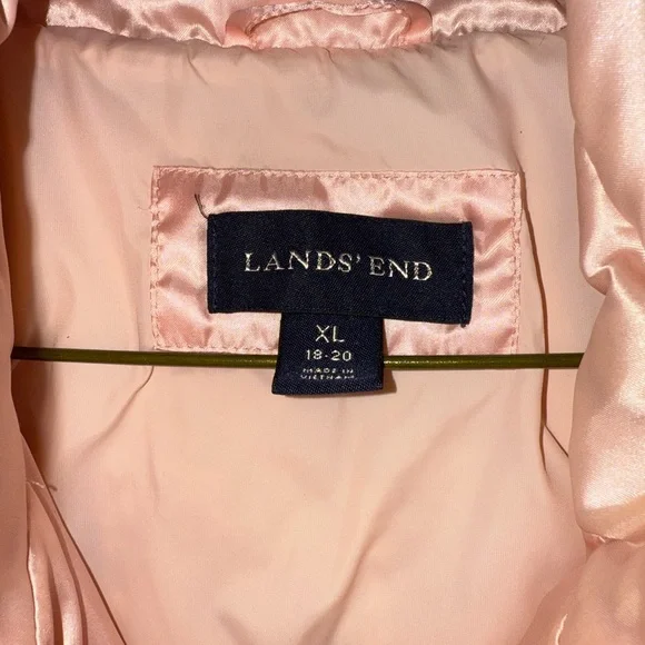 Lands End Pearl Pink Down Winter Jacket, Woman’s XL - Picture 2 of 7